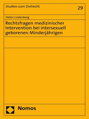 cover image of Rechtsfragen medizinischer Intervention bei intersexuell geborenen Minderjährigen